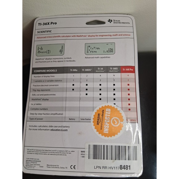 Texas Instruments Ti-36x Pro Advanced Calculator - Picture 3 of 3